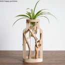 handmade solid wood vase for flowers and creative decoration