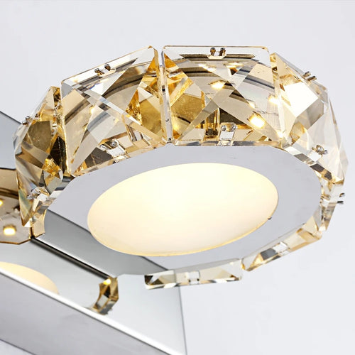 Modern square crystal LED wall light - vue 6 sur 6