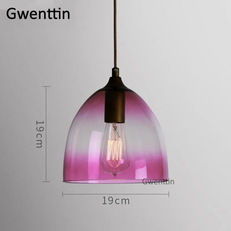 Modern stained glass pendant light for interior decoration - vue 10 sur 22