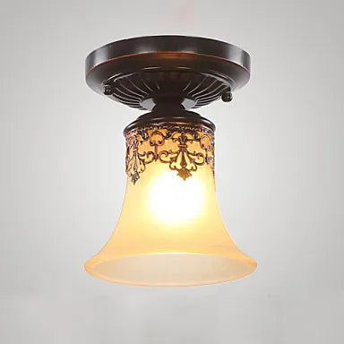 Vintage glass LED ceiling light for living room, home and hallway - vue 6 sur 6