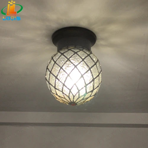 Creative pineapple ceiling light for indoor and outdoor use - vue 9 sur 9