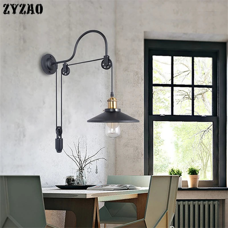 Industrial retro vintage style iron wall light for bar and café