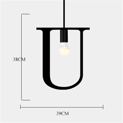 Nordic DIY Love decorative pendant light for loft and bar - vue 9 sur 29