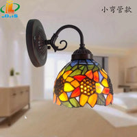 European style glass sunflower wall light for garden and balcony
