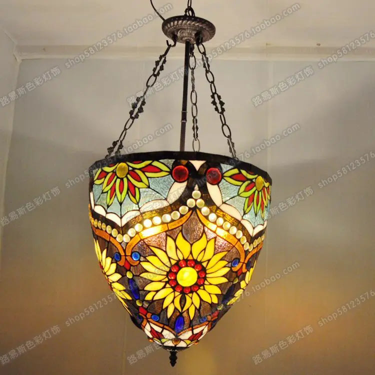 Creative vintage North American glass chandelier with retro design - vue 3 sur 6