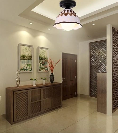 Modern ceiling light in black ceramic and metal with elegant design - vue 7 sur 13