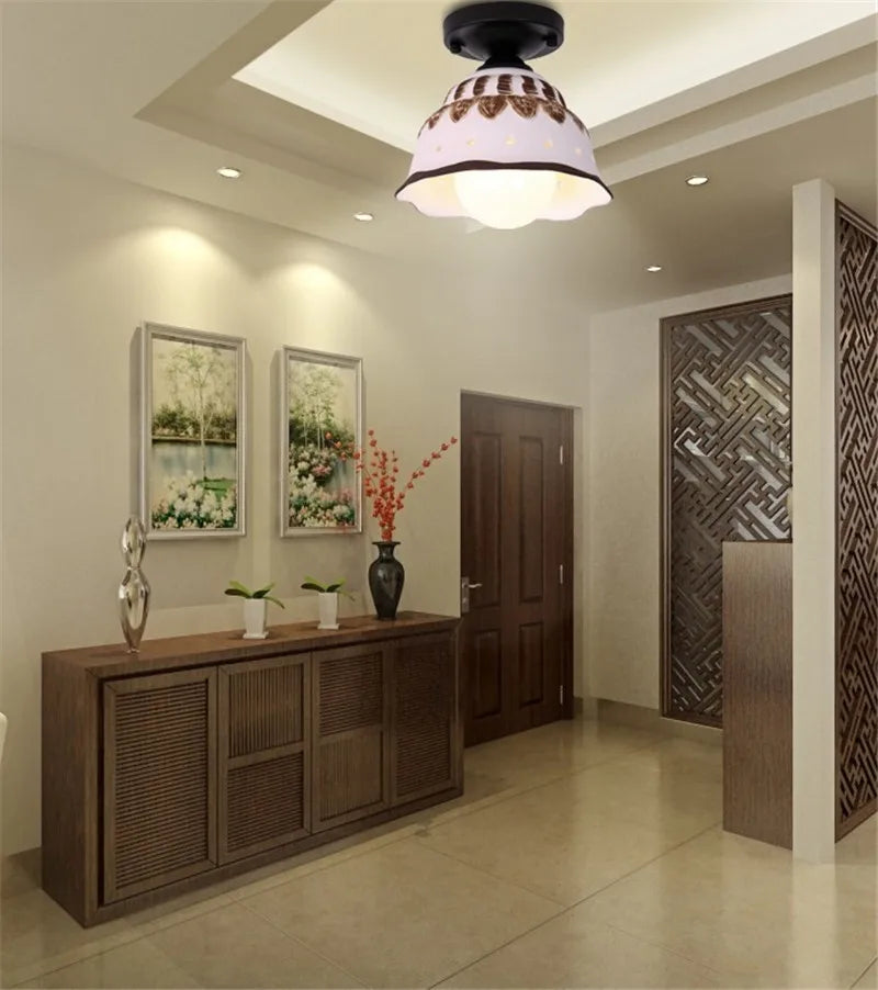 Modern ceiling light in black ceramic and metal with elegant design - vue 6 sur 13