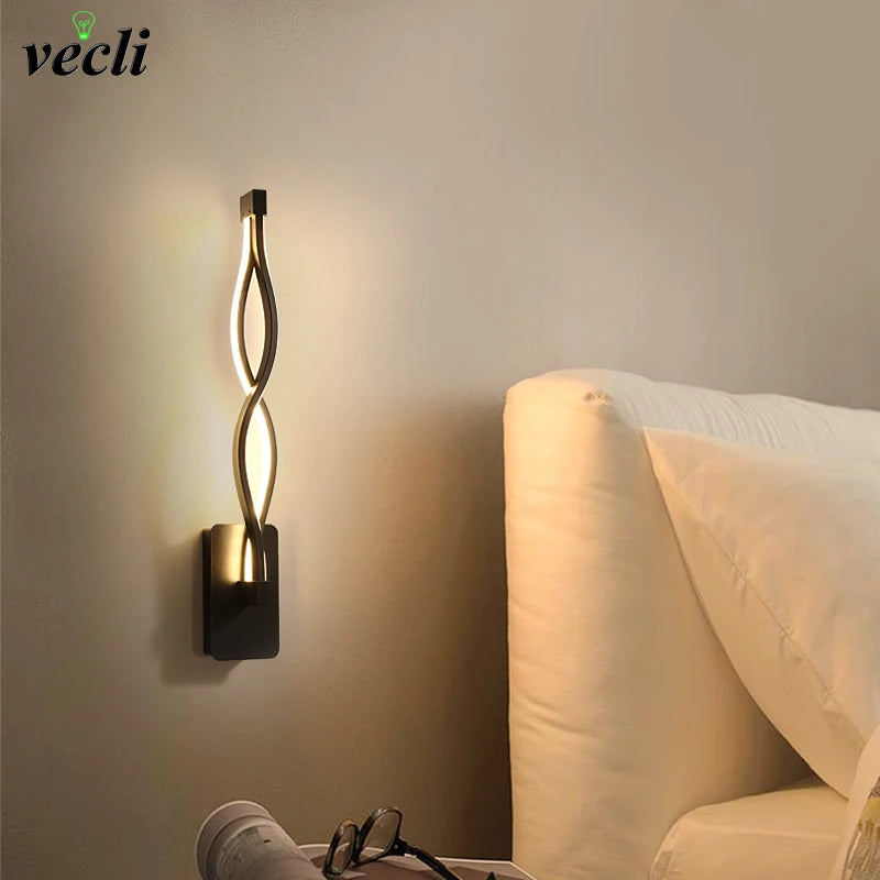 Modern LED wall light for reading and decoration - vue 3 sur 6