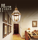 Retro copper pendant light for indoor and outdoor lighting