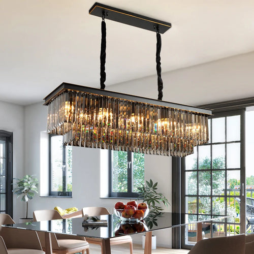 Modern crystal chandelier for elegant and refined lighting - vue 5 sur 14