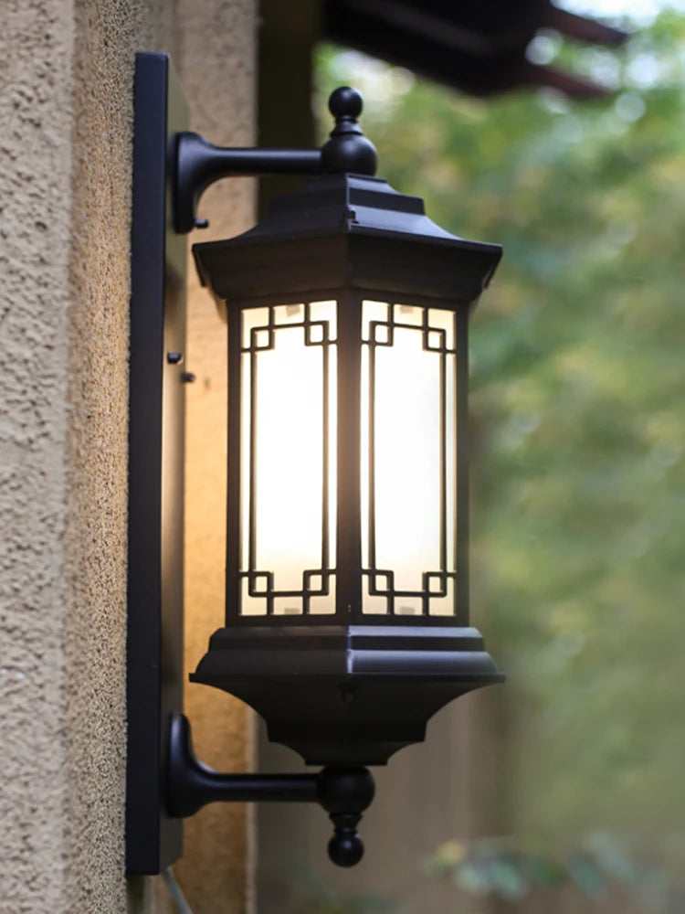 Chinese-style outdoor waterproof and retro wall light