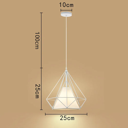 Birdcage pendant light retro minimalist modern - vue 7 sur 8