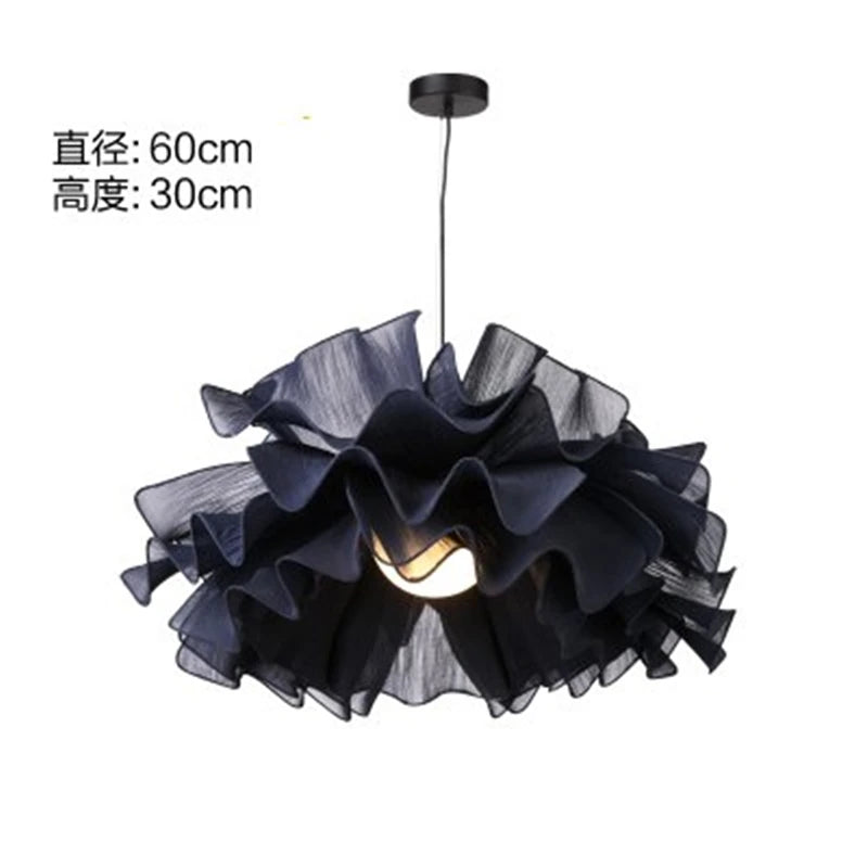 Modern fabric pendant light for romantic nordic lighting - vue 11 sur 12
