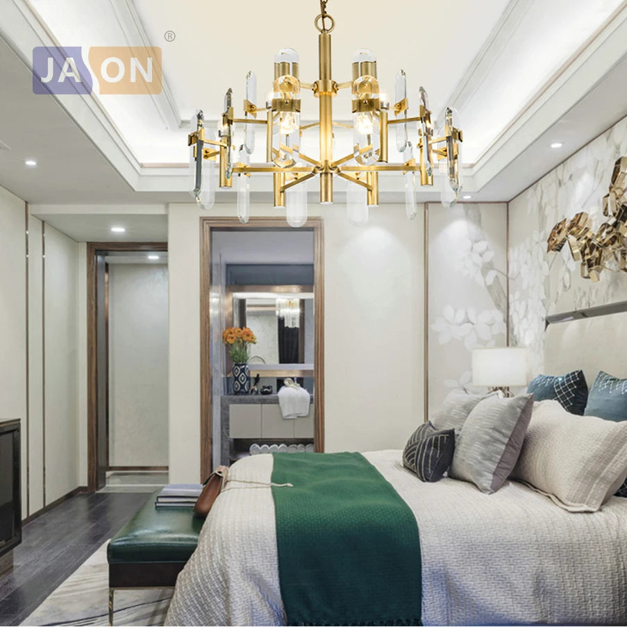 Modern design gold and black crystal pendant light