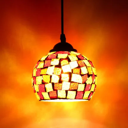 Turkish mosaic glass pendant light for hotels bars and restaurants - vue 15 sur 23
