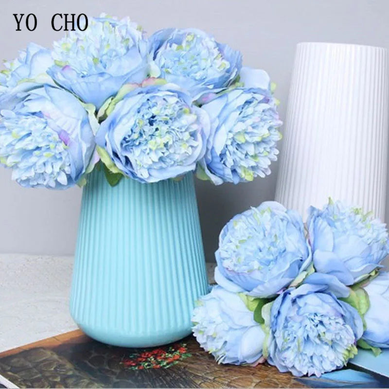 Set of 5 artificial peonies for weddings and interior decor