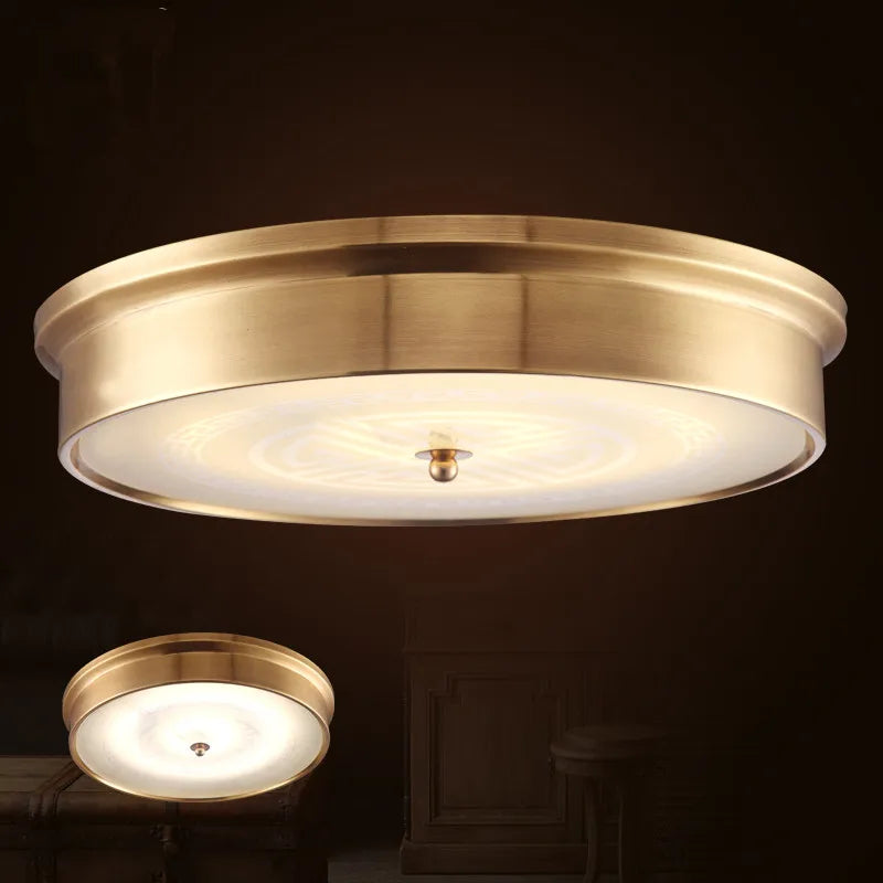 Vintage copper LED ceiling light, European country style - vue 4 sur 6