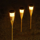 Bamboo solar torch light for outdoor garden