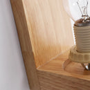 Modern wooden wall light with night light and frosted shade