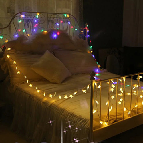 LED star string lights garland for Christmas and celebrations - vue 6 sur 9