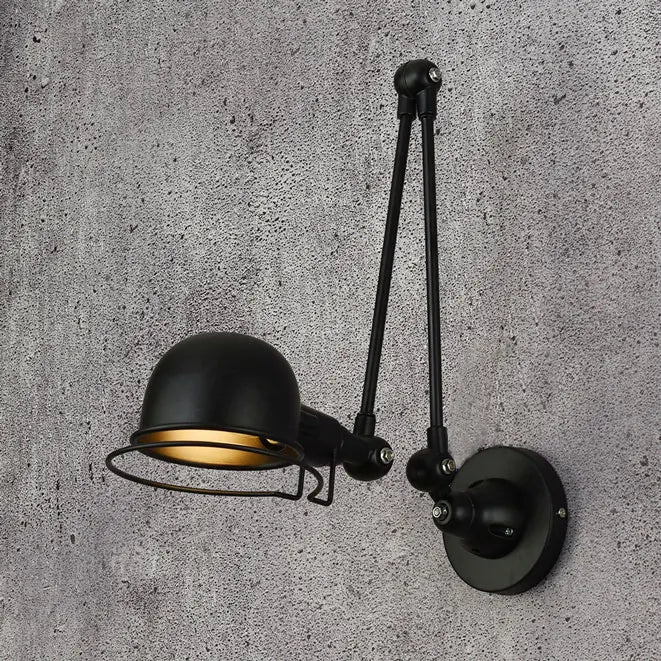 Vintage retractable metal wall light for bar