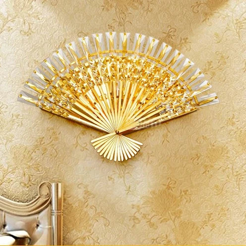 Crystal fan design stainless steel LED wall light - vue 4 sur 6