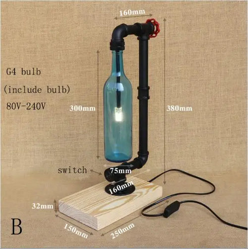 Vintage industrial desk lamp with bottle-shaped shade - vue 9 sur 10