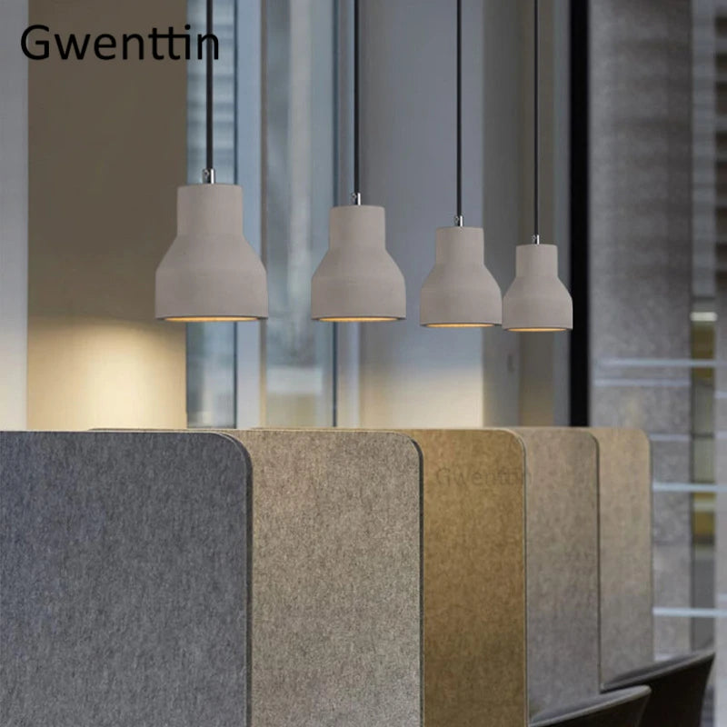 Vintage cement pendant light with Nordic industrial style for interiors - vue 3 sur 7