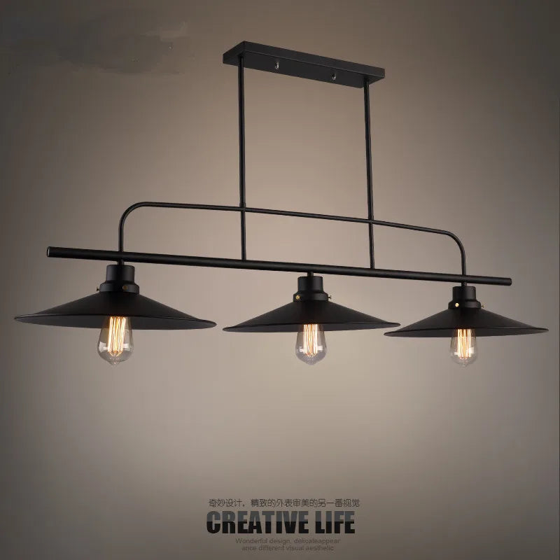 Retro iron industrial-style chandelier for creative decor - vue 4 sur 4