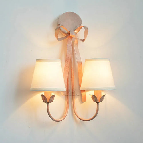 Bow fabric wall light for girls' bedroom - vue 2 sur 9