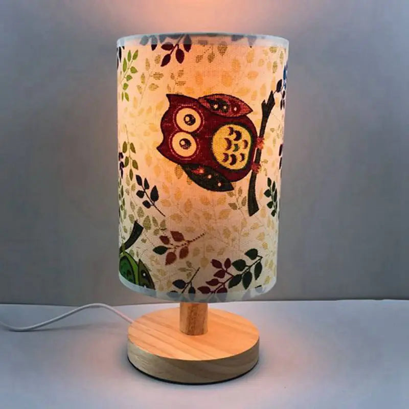 Modern minimalist LED desk lamp in fabric and wood USB - vue 9 sur 9