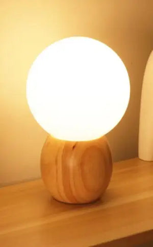 Wooden table lamp for bedroom
