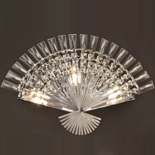Crystal fan design stainless steel LED wall light - vue 5 sur 6