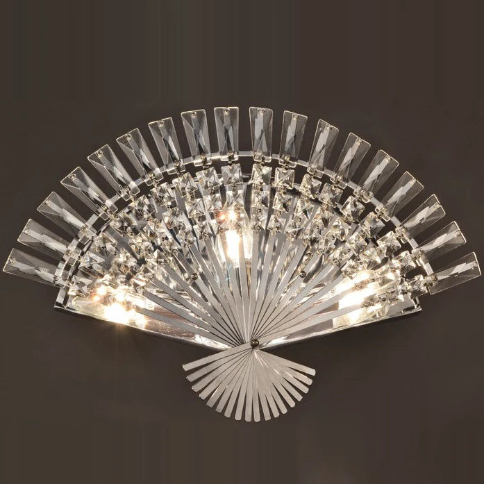 Crystal fan design stainless steel LED wall light - vue 4 sur 6