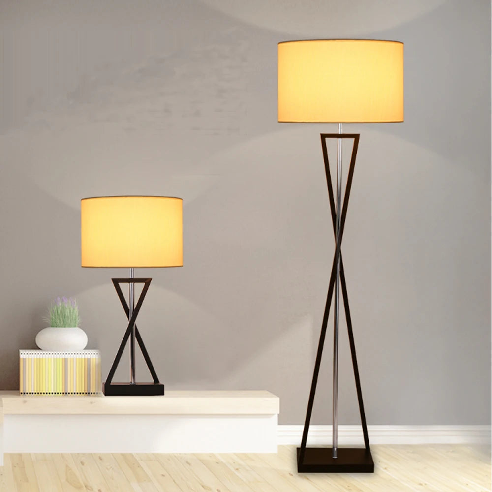 Nordic iron and fabric LED floor lamp for modern interiors