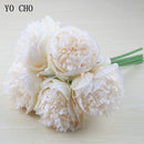 Set of 5 artificial peonies for weddings and interior decor
