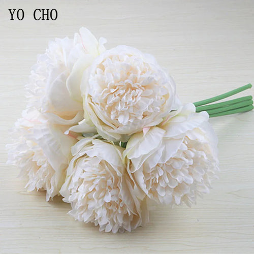 Set of 5 artificial peonies for weddings and interior decor - vue 4 sur 18
