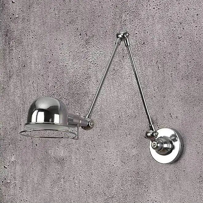 Vintage retractable metal wall light for bar