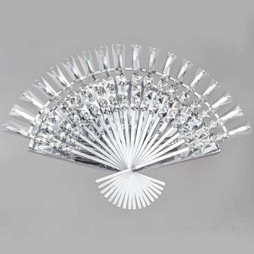 Crystal fan design stainless steel LED wall light - vue 3 sur 6
