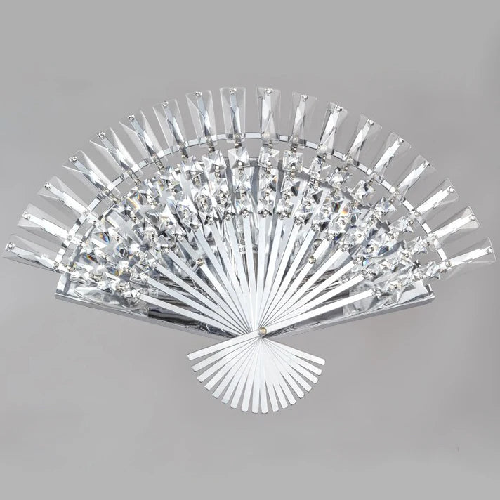 Crystal fan design stainless steel LED wall light - vue 2 sur 6