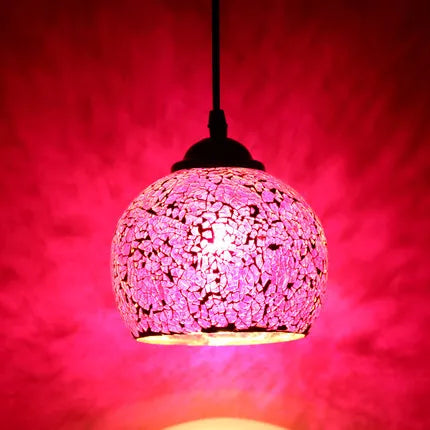 Turkish mosaic glass pendant light for hotels bars and restaurants - vue 21 sur 23