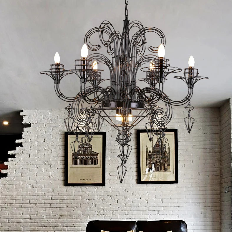 Postmodern baroque alloy pendant light with bright design - vue 5 sur 6