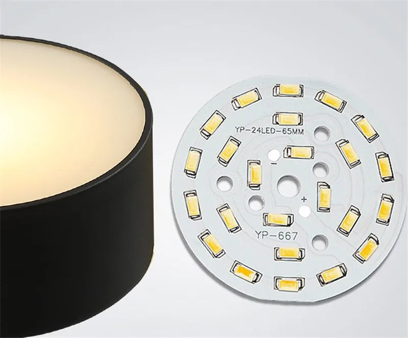 Modern LED ceiling light 5 or 10 heads round acrylic metal design - vue 6 sur 8