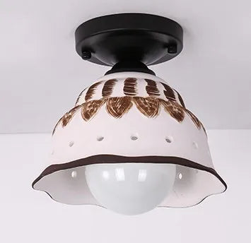 Modern ceiling light in black ceramic and metal with elegant design - vue 12 sur 13