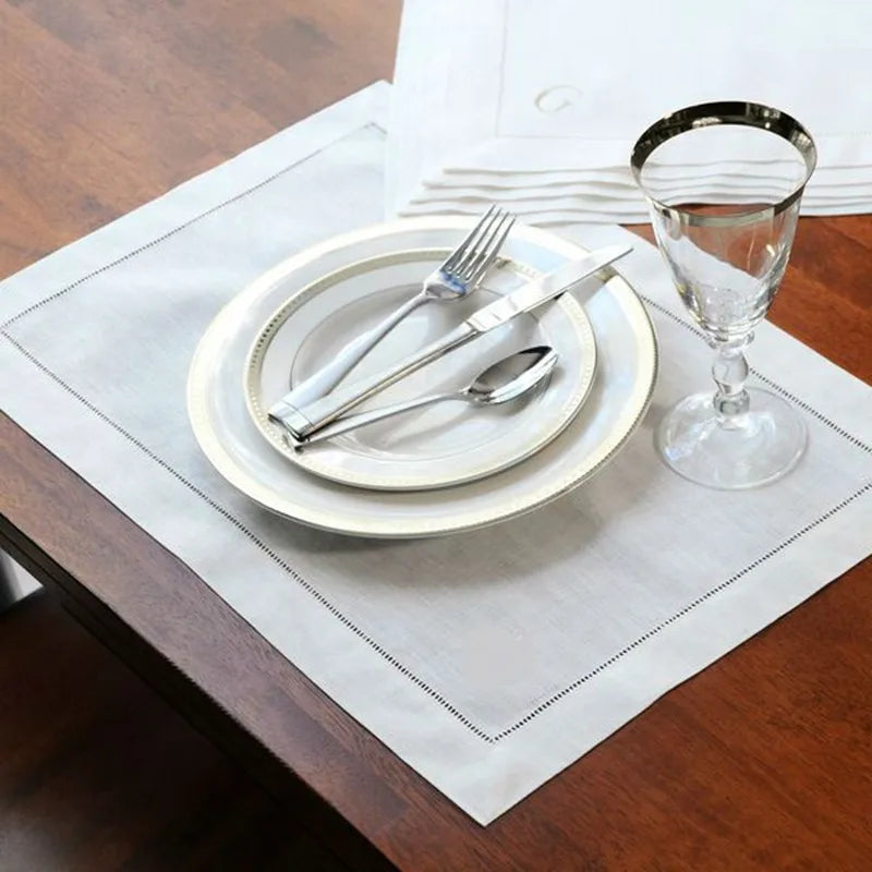 Embroidered lace linen table napkin, European style - vue 13 sur 13