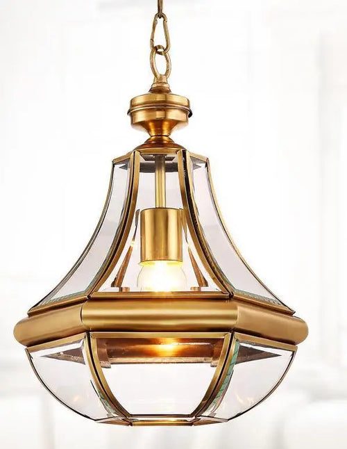 Antique glass and copper pendant light for elegant interiors - vue 9 sur 8