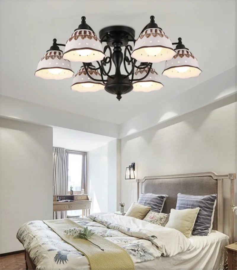 Modern ceiling light in black ceramic and metal with elegant design - vue 3 sur 13