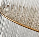 Nordic design crystal chandelier with gold metal and glass rods
