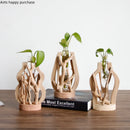 handmade solid wood vase for flowers and creative decoration