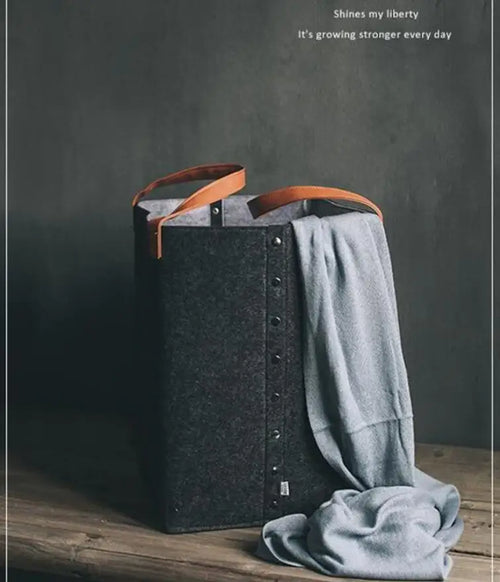 Multifunctional Foldable Felt Storage Basket for Various Items - vue 9 sur 8